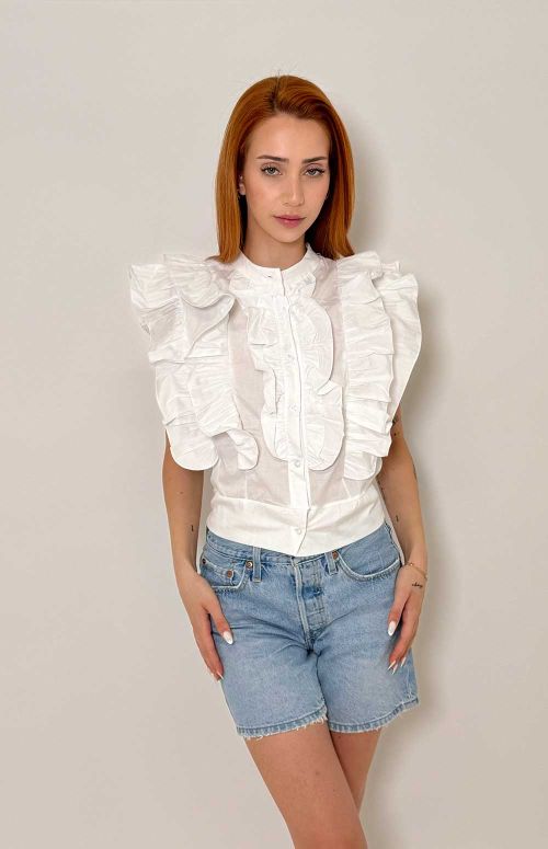 RUFFLED SHIRT | WHITE