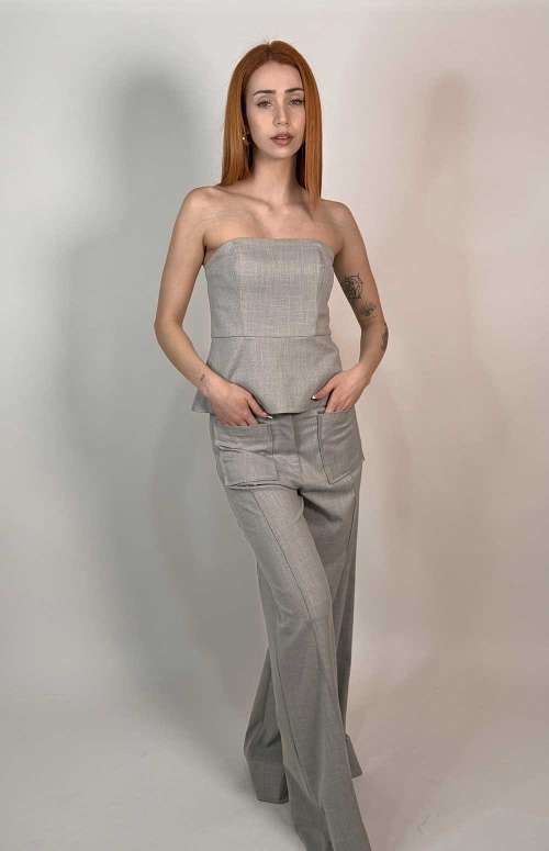 MELANGE PANTS LIGHT GREY