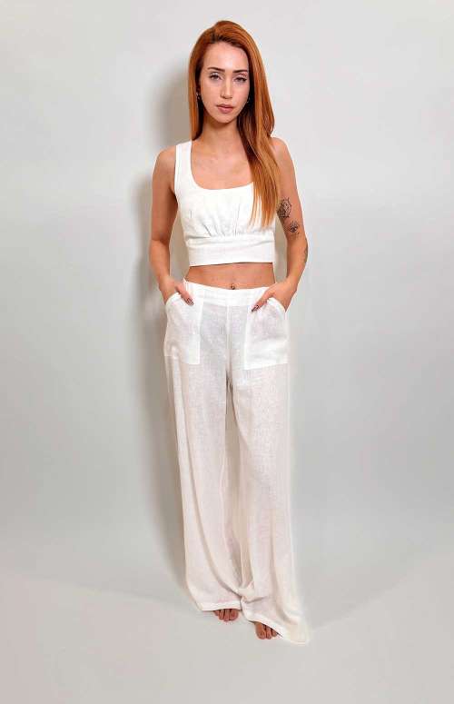 LINEN PANTS | WHITE