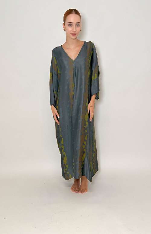 SILK MAXI DRESS | GREY