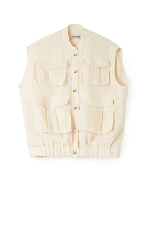 PURE LINEN SAFARI VEST