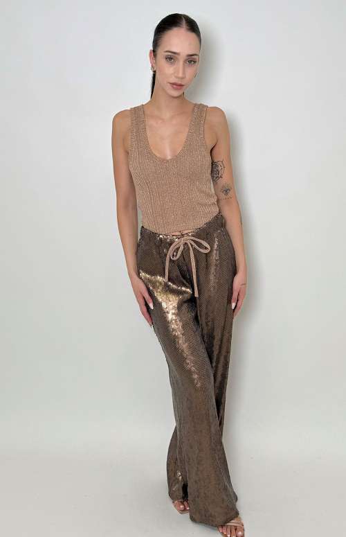 SEQUIN PANTS | BRONZE