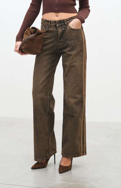 HIGH WAISTED STRAIGHT JEANS | BROWN