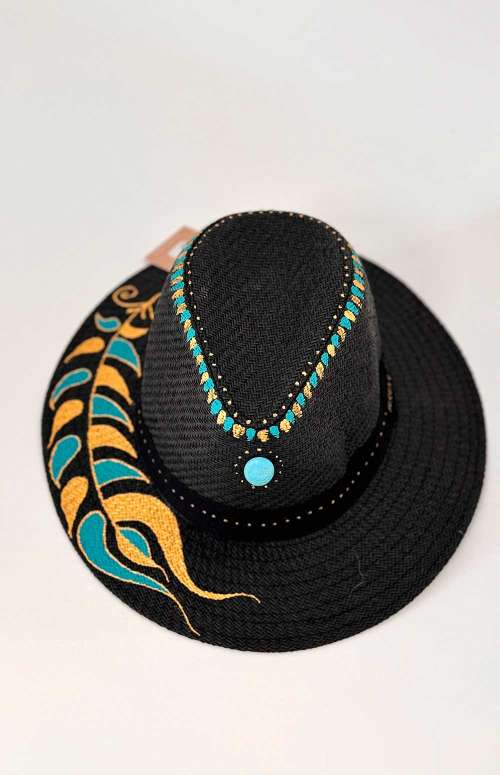 HANDMADE HAT | BLUE & GOLD