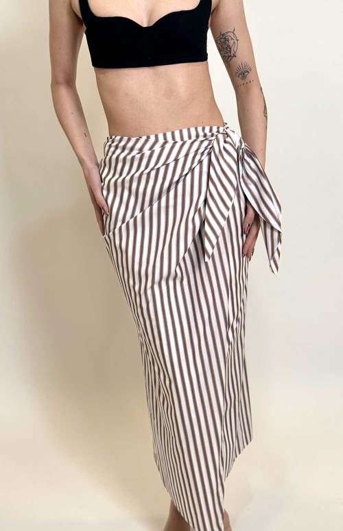 WRAP SKIRT STRIPED