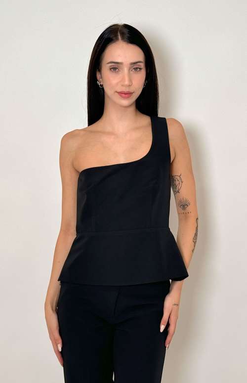 ONE SHOULDER TOP | BLACK