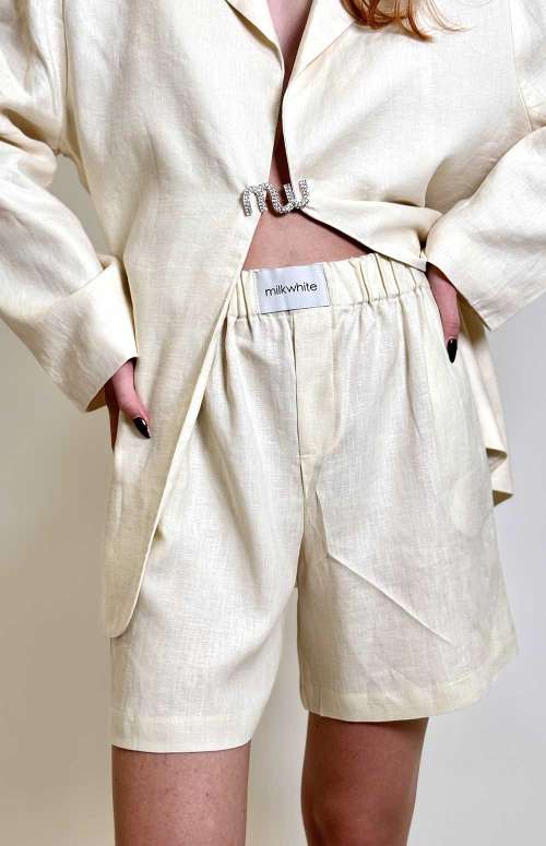 UNISEX PURE LINEN SHORTS