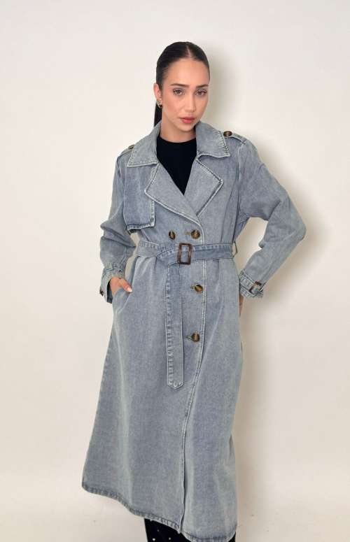 DENIM TRENCH COAT