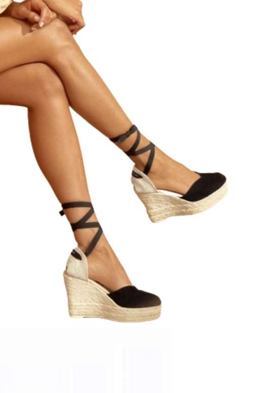 SOFT SUEDE HEART SHAPED WEDGE ESPADRILLES HAMPTONS