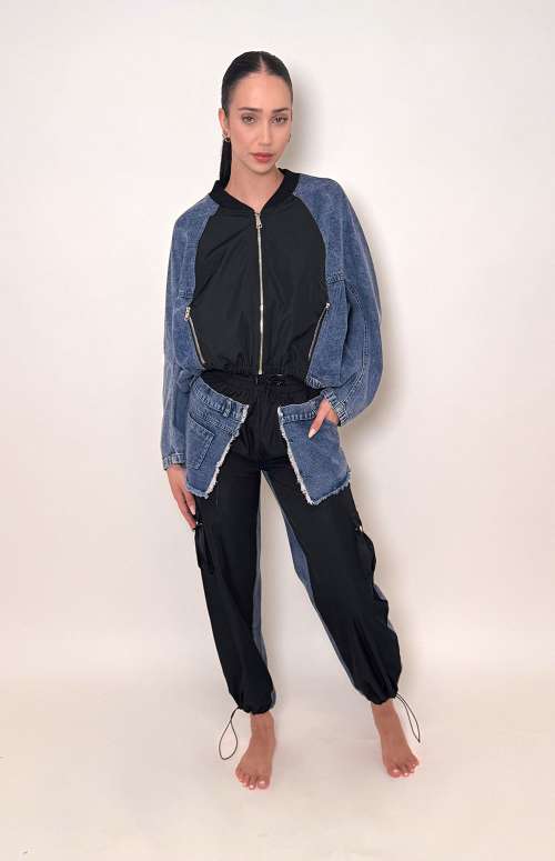 CO-ORD DENIM PATCHWORK JACKET AND PANTS