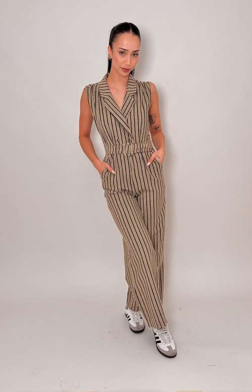 STRIPED JUMPSUIT