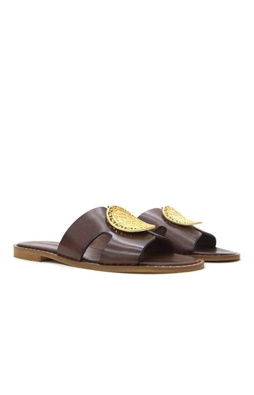 LEATHER SANDALS | BROWN