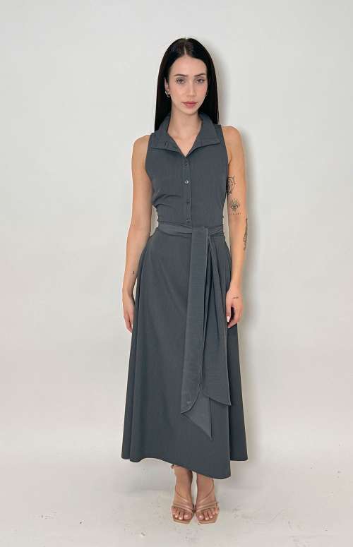 WRAP TYE DRESS | GREY