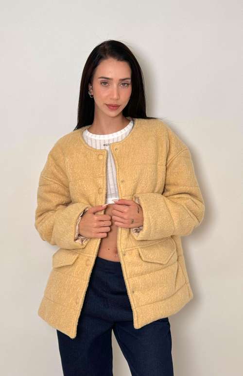 CREW NECK JACKET | BEIGE