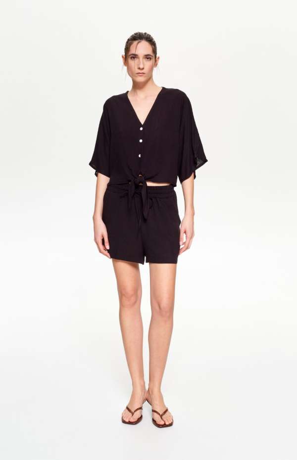 CO-ORD BLOUSE & SHORT | BLACK