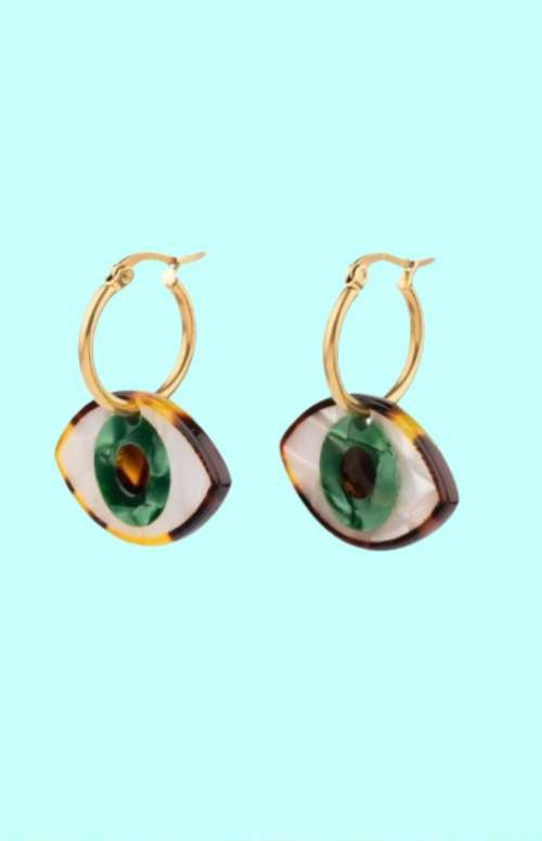 GREEN EYE EARRINGS