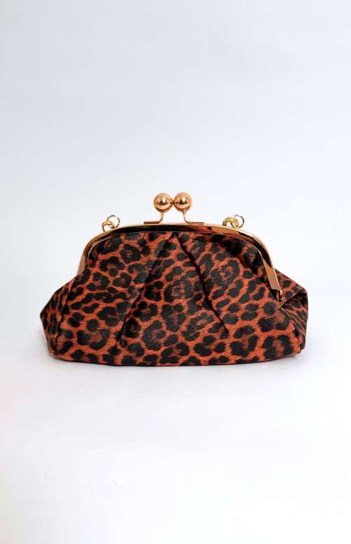 MINI KISS LOCK CLUTCH | ORANGE/BLACK