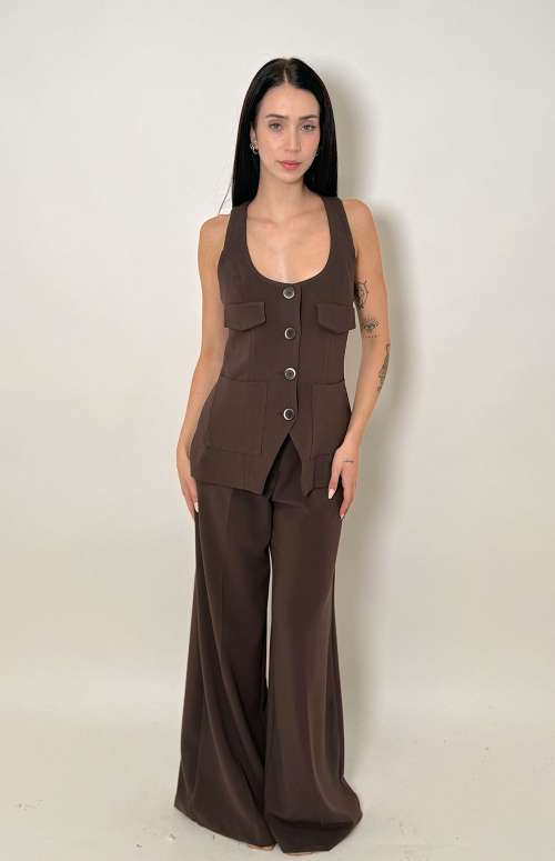 FLARED PANTS | BROWN