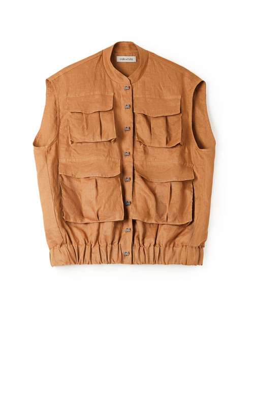 PURE LINEN SAFARI VEST