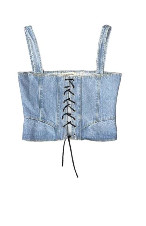 DENIM BUSTIER TOP