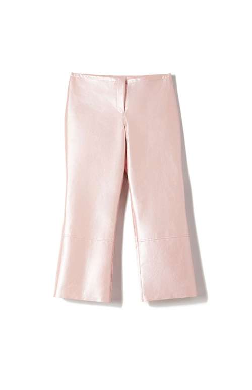 FAUX LEATHER CROPPED PANTS PEARL