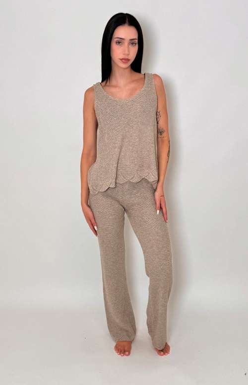 KNITTED PANTS | TAUPE