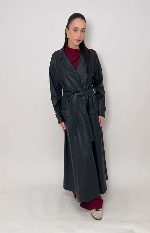 LEATHER LOOK DRESS/MANTEAU