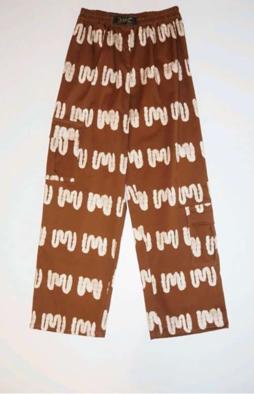 PRINTED CARGO PANTS | LOGO BROWN