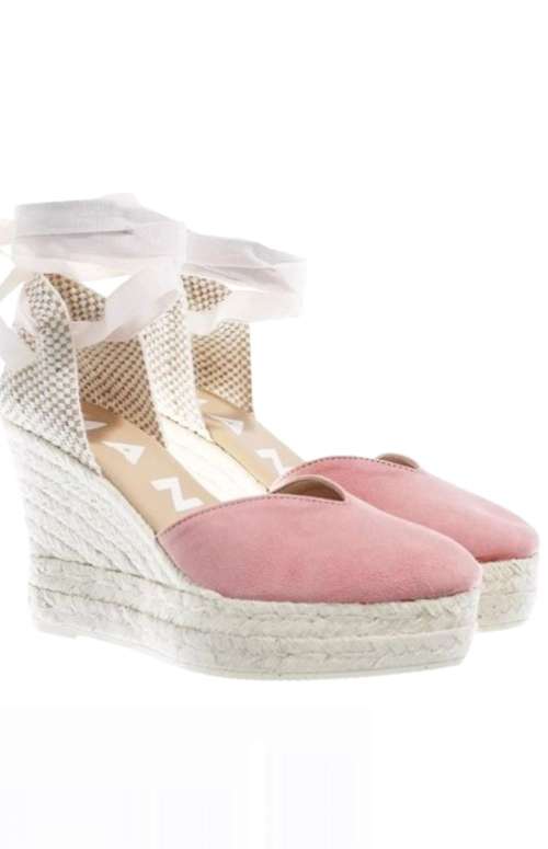 SOFT SUEDE HEART SHAPED WEDGE ESPADRILLES HAMPTONS