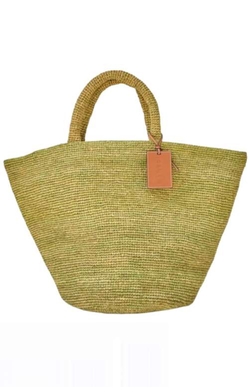 RAFFIA KHAKI SUMMER BAG LARGE