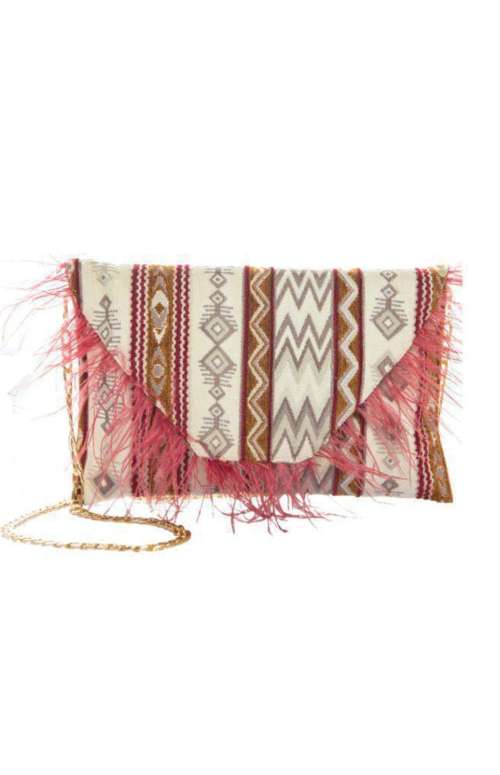 CHLOE FEATHER CLUTCH