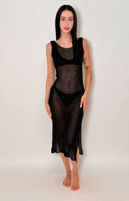 KNITTED DRESS | BLACK