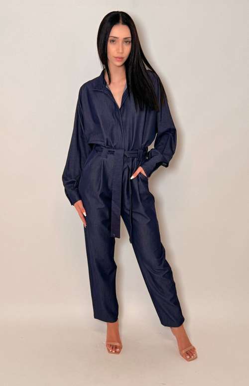 DENIM LOOK JUMPSUIT