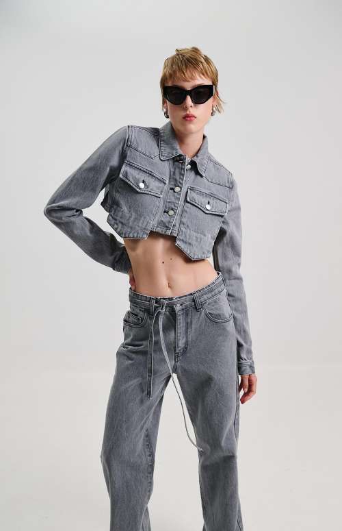 DENIM CROP JACKET