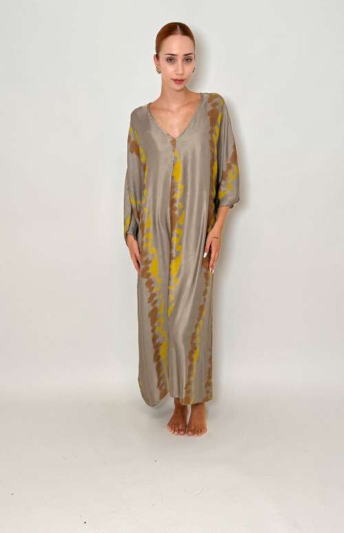 SILK MAXI DRESS | LIGHT GREY