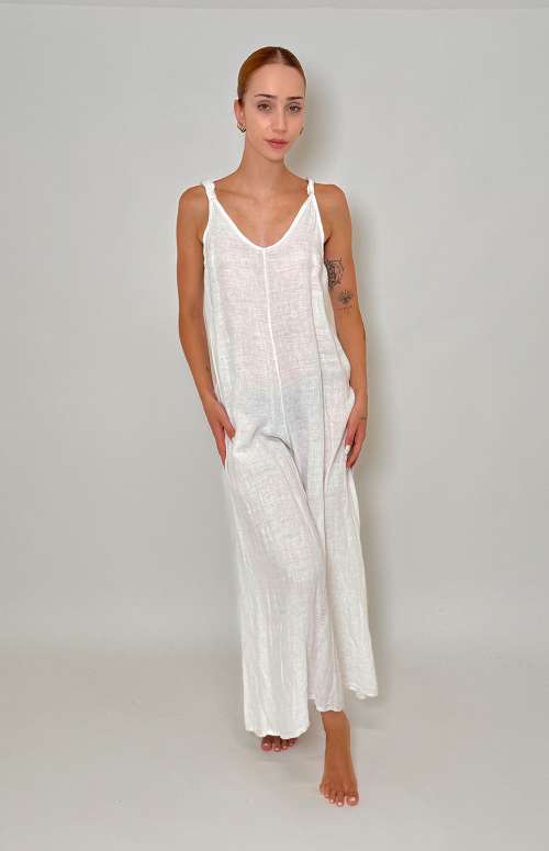 LINEN JUMPSUIT | WHITE