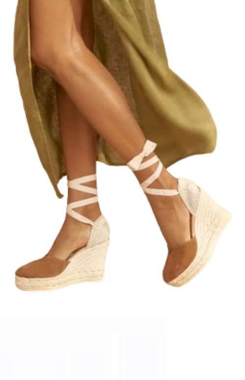 SOFT SUEDE HEART SHAPED WEDGE ESPADRILLES HAMPTONS