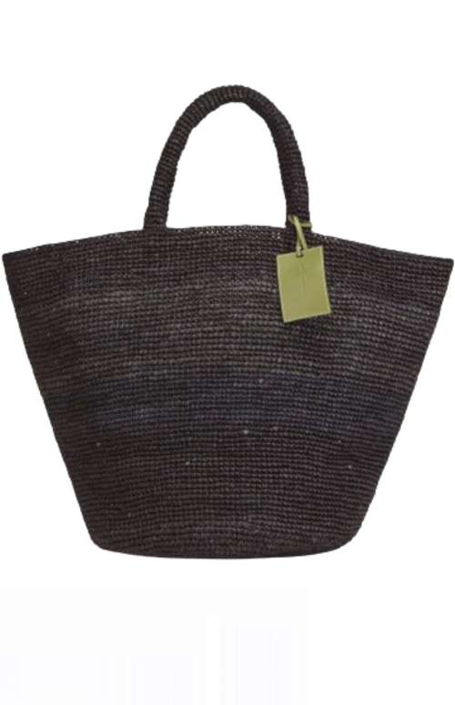 RAFFIA BLACK SUMMER BAG LARGE