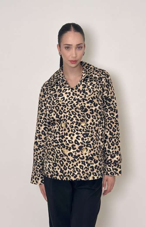 OVERSIZED CROPPED LEOPARD JACKET