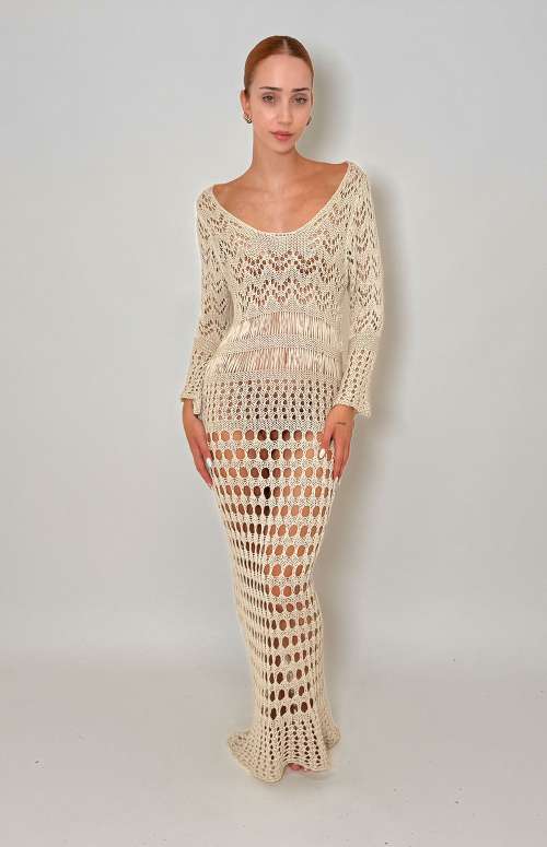 KNITTED DRESS | BEIGE