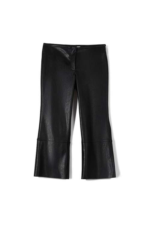 FAUX LEATHER CROPPED PANTS