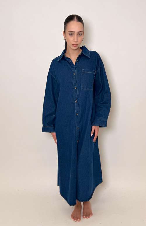 DENIM SHIRT-DRESS